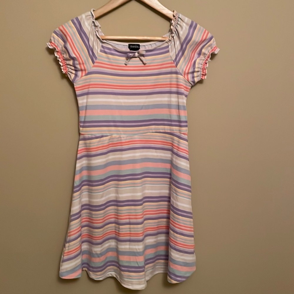 Girls - Zunie Striped Dress - Size M (10/12)